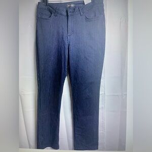 Lee Womens Straight Leg Mid Rise Blue Striped Regular Fit Jeans Size 12